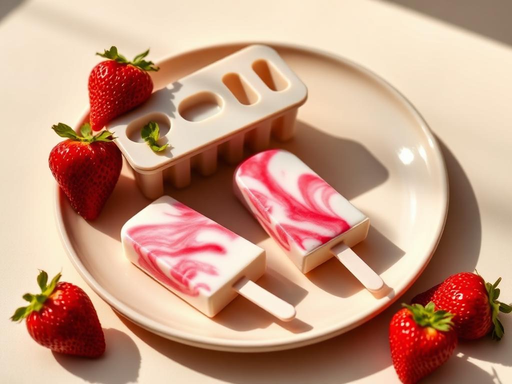 Helado de fresa y yogurt