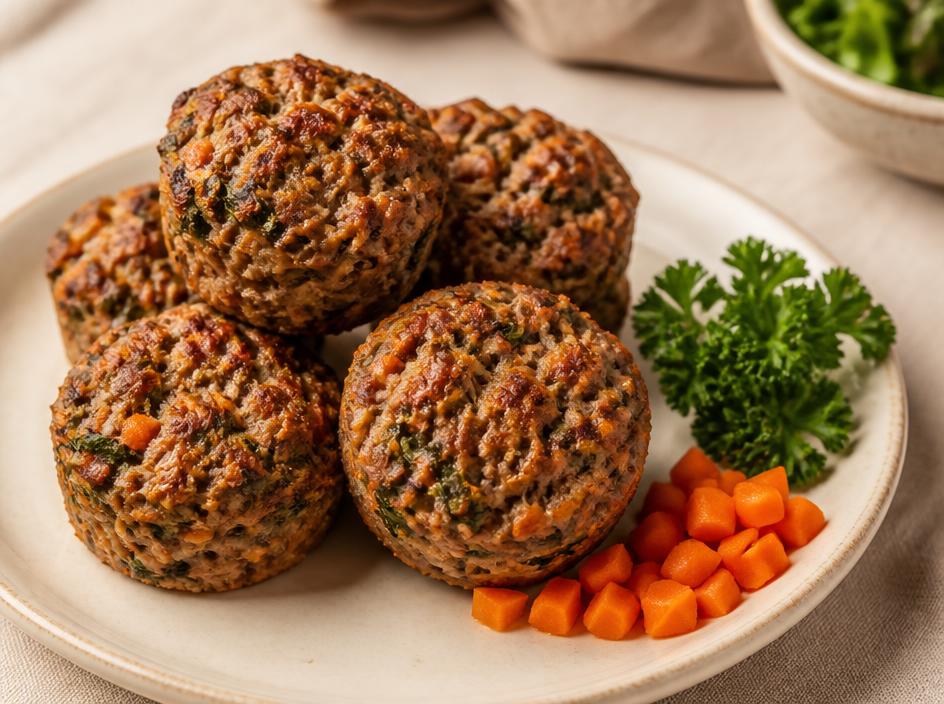 Muffins de carne de cerdo y pera