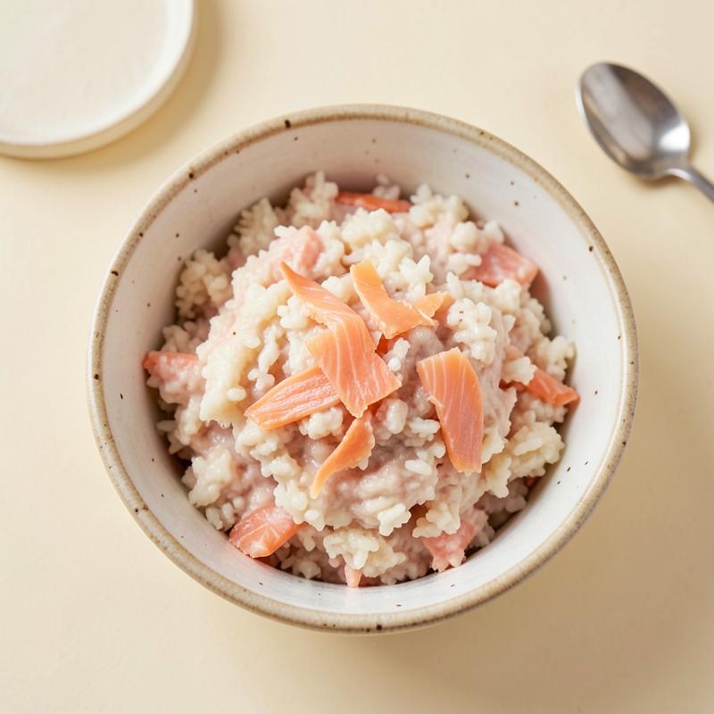 Papilla de arroz y salmon